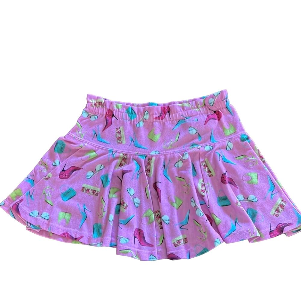 Classic Blues by Wrangler Girls S Pink Print Knit Mini Skirt Vintage Y2K
